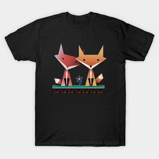 Loving Foxes T-Shirt by walterorlandi